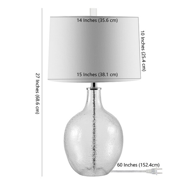 SAFAVIEH Lighting 26-inch Nadine Glass Table Lamp - 15" x 15" x 26"