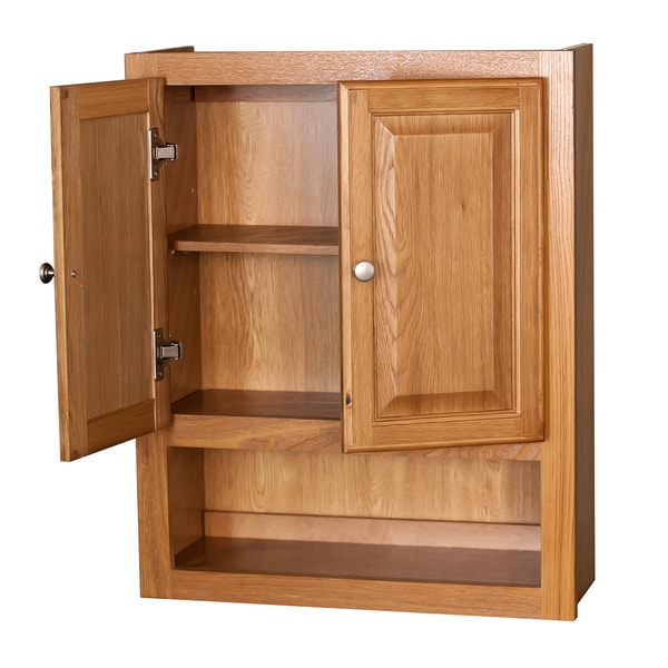Raised Panel Oak Bathroom Cabinet
