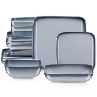 LOVECASA 16-Piece Stoneware Square Dinnerware Set, Service for 4