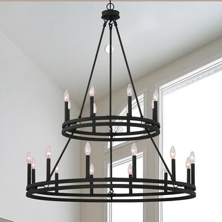 Acroma 20 Light 40In Modern Farmhouse Wagon Wheel Chandelier