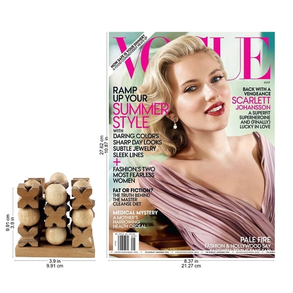 Handmade Wood Game 3D Tic Tac Toe (Thailand) - 9 cm H x 10 cm W x 10 cm D