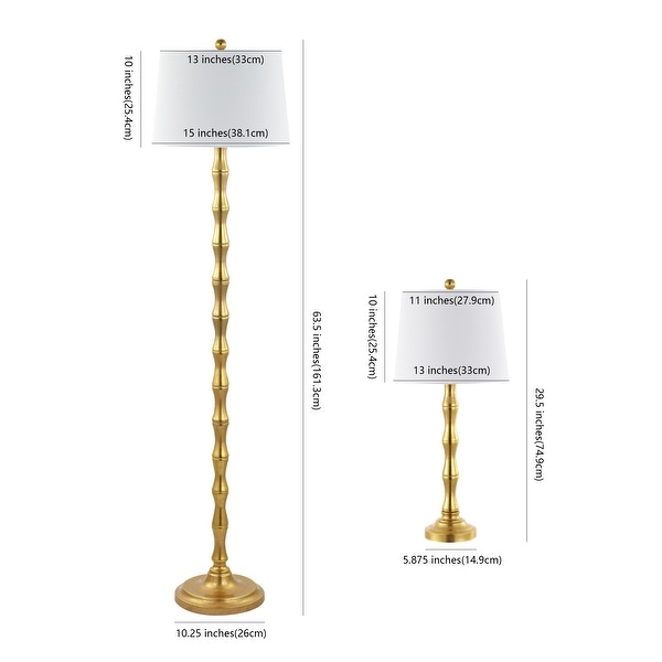 SAFAVIEH Lighting Aurelia Floor And Table Lamp (Set of 3) - 13" W x 13" D x 30" H