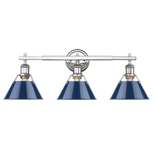 Orwell CH 3 Light Bath Vanity in Chrome with Navy Blue Shades - Chrome with Navy Shade