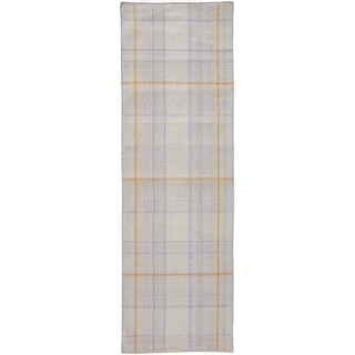 Moya Modern Farmhouse Plaid Rug, Beige/Tangerine Orange, Runner