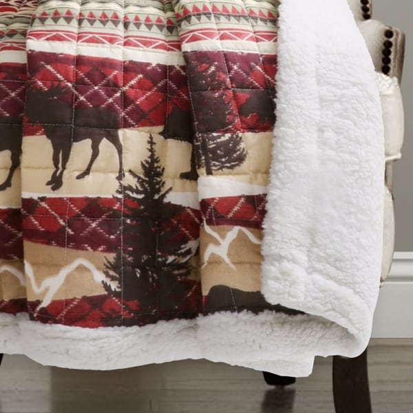 Lush Decor Holiday Lodge Sherpa Throw