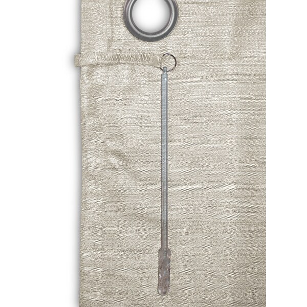 Porch & Den Peete Grasscloth Grommet Short Panel with Pull Wand