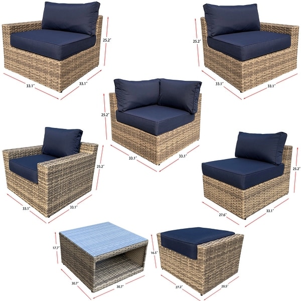 Ventura 10-Piece Multiple Chairs Rattan Seating Group