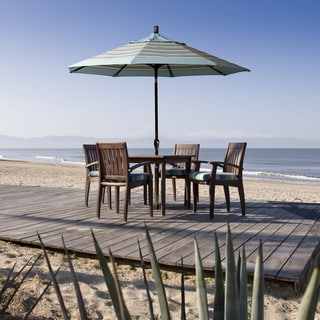 California Umbrella 7.5' Rd. Aluminum Patio Umbrella, Crank Lift with Push Button Tilt, Black Finish, Sunbrella Fabric