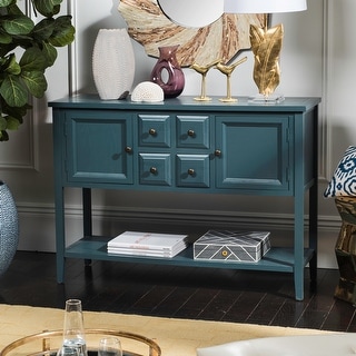 SAFAVIEH Charlotte Slate/ Teal Storage Sideboard - 45.7" x 15" x 34"