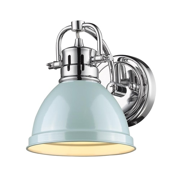 Golden Lighting Duncan Chrome with Seafoam Shade 1-light Bath Vanity Fixture