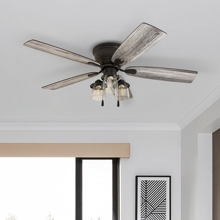 The Gray Barn Chevening 52-inch Coastal Indoor LED Ceiling Fan with Pull Chains 5 Reversible Blades - 52