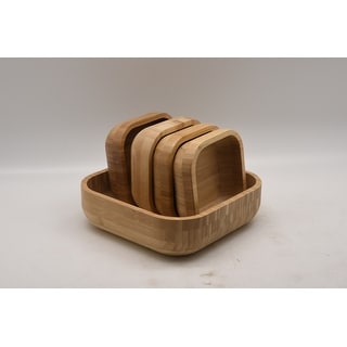 Square BAMBOO dessert BOWLS 5PCS/SET