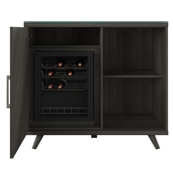 General Modern Bar Cabinet with Refrigerated Beverage Cooler