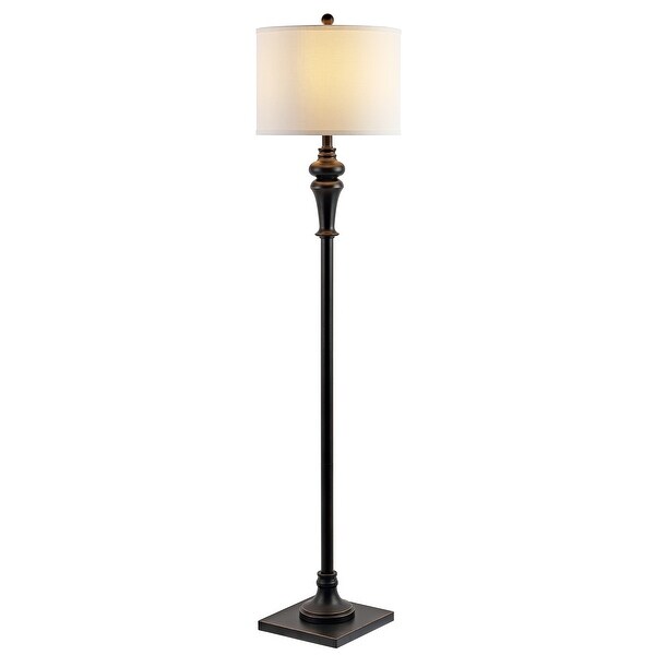 SAFAVIEH Lighting 61-inch Norla Antique Black LED Floor Lamp - 14" W x 14" L x 61" H