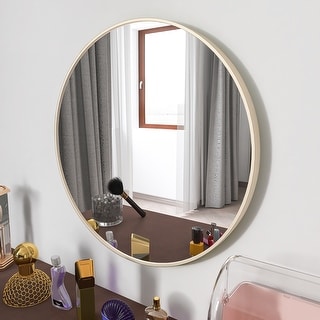 20" Metal Framed Round Mirror Circle Wall-Mounted Mirror