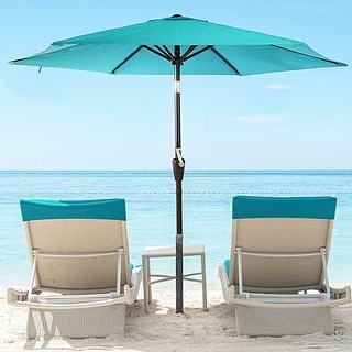 7.5 ft. Tilt Outdoor Patio Umbrella with Polyester Canopy and 6 Steel Ribs For Perfect for Poolside and Balcony
