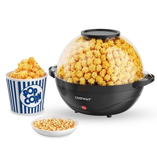 Costway 6QT Stirring Popcorn Machine Popcorn Popper Maker w/Nonstick