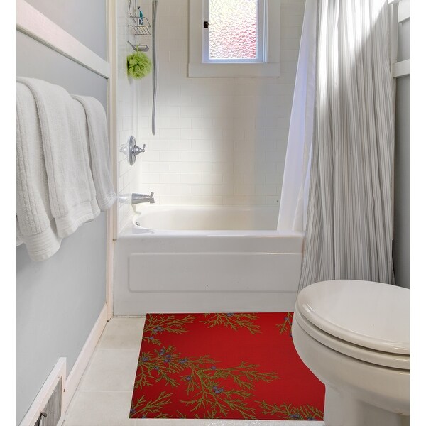EVERGREEN RED Bath Rug By Kavka Designs