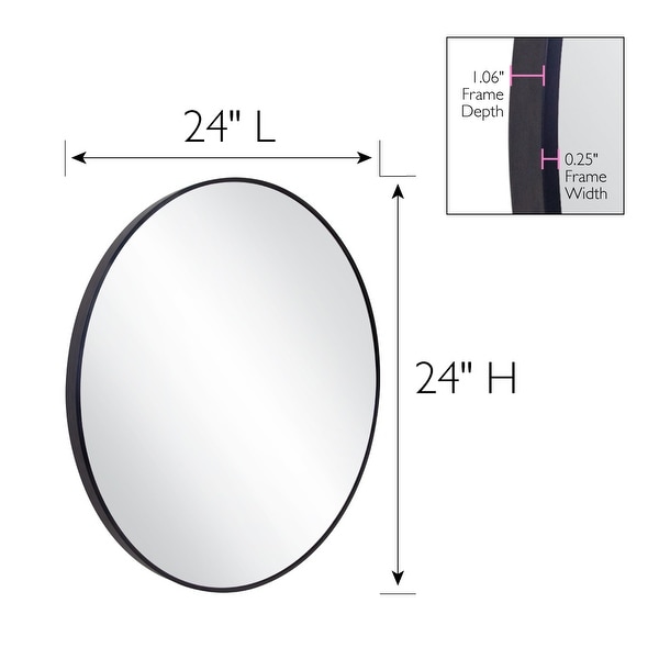 Design House 24-Inch Kenna Modern Metal Framed Round Decorative Mirror