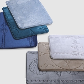 Swift Home Embossed Pattern Soft Non-slip Memory Foam Bath Rug - 17" X 24" and 20" X 32"