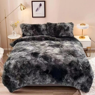 3 Piece Fluffy Shagy Comforter Set