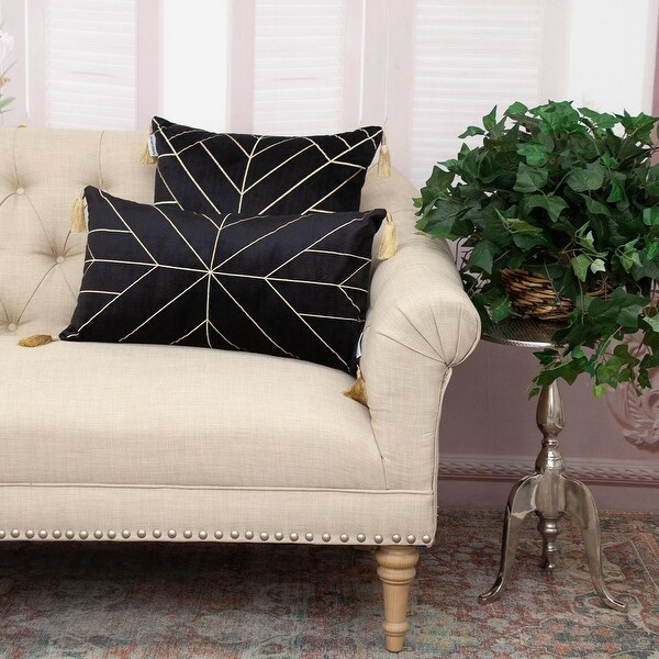 Parkland Collection Zella Transitional Black Throw Pillow