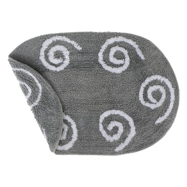 Reversible Cotton Swirly Oval Bath Mat - Set Of 2
