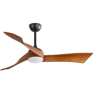 52" Solid Wood Ceiling Fans Chandelier Remote Control 6 Speed Remote Energy-saving DC Motor 3 Blade Ceiling Fan