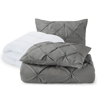 Nestl Pinch Pleat Duvet and Comforter Set - Down Alternative Comforter and Ultra Soft Microfiber Duvet Set