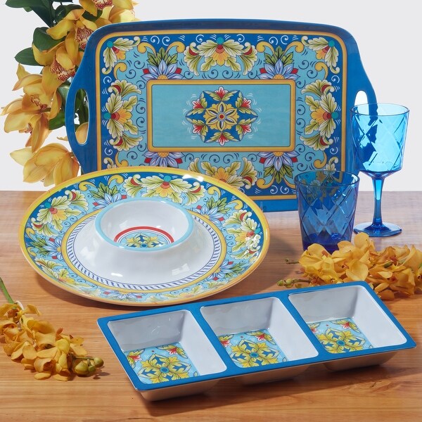 Certified International Palermo Melamine 3 Piece Hostess Servware Set