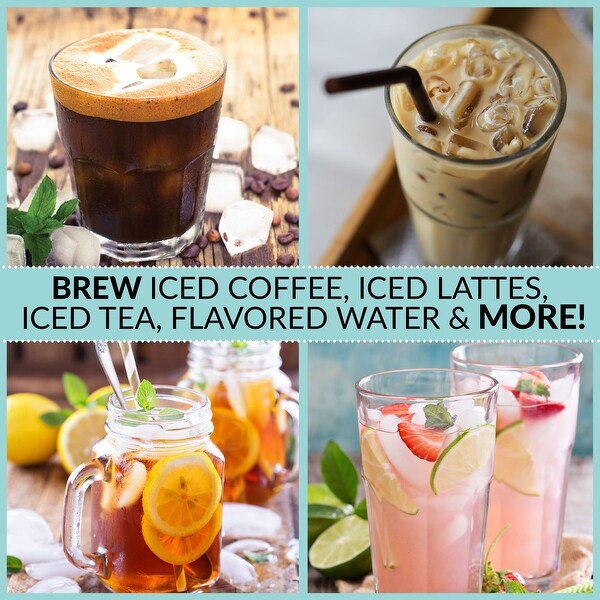 Nostalgia Ice Tea & Coffee Maker with Plastic Pitcher, Black