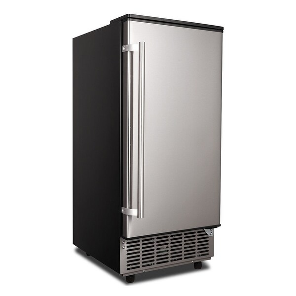 JEREMY CASS 15 in. W Freestanding Commercial Ice Maker Machine in Stainless Steel for Restaurants, Bars, Homes, 80 Lbs /24h