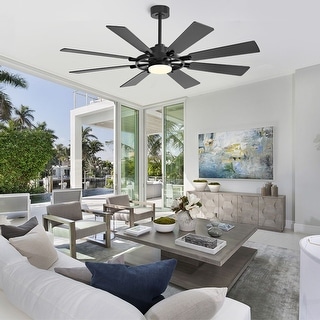 WINGBO 60-inch 8-Blades Indoor DC Motor Ceiling Fan With LED Light and Remote Control