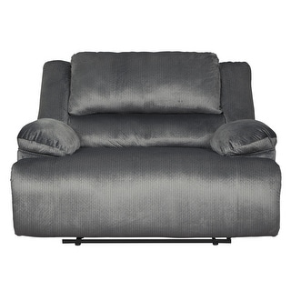 Fabric Upholstered Zero Wall Power Wide Recliner with Gliders, Silver