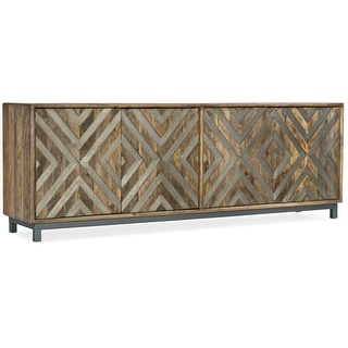 Hooker Furniture 5649-55 86" Wide 4 Door Metal and Mango Wood Media