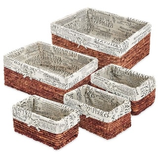 Juvale Wicker Basket - 5 Pack Storage Baskets for Shelves with Woven Liner