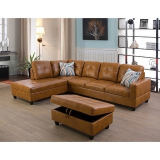 Left Facing Ginger 3-piece Sectional Sofa Set