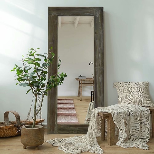 Neutypechic Rustic Wood Freestanding Full-length Floor Mirror