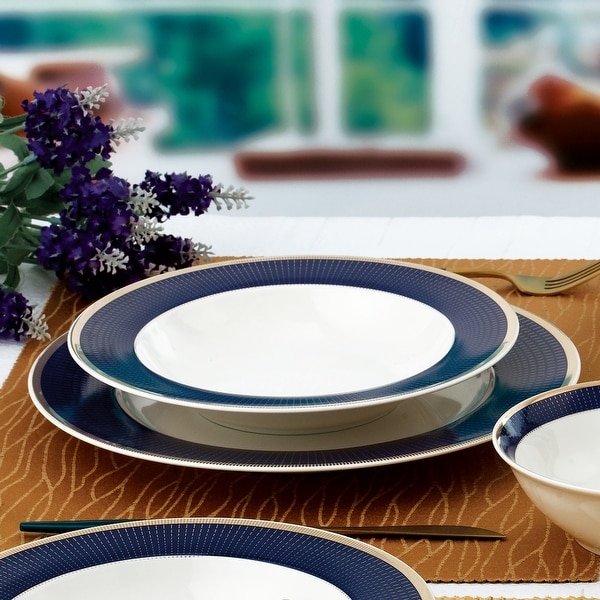 24 Piece Dinnerware Set-Bone China, Service for 4 by Lorren Home Trends