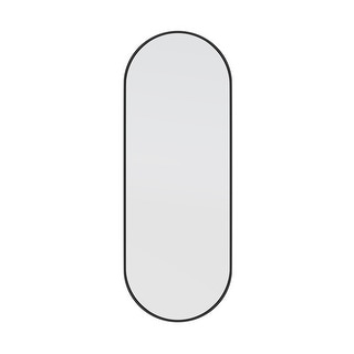Glass Warehouse 60 in. H x 22 in. W Pill Shape Stainless Steel Framed Mirror