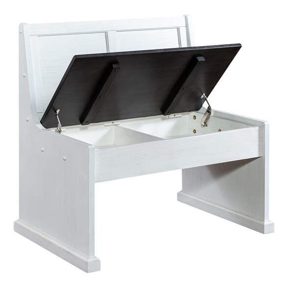 Allyson Park Wirebrushed White Charcoal 37 Inch Nook Bench