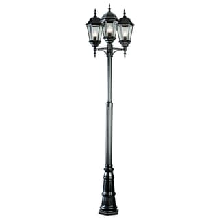 Cambridge 3-Light Black 30 in. Lamp Post with Beveled Glass