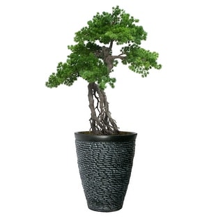 Vintage Home Artificial Faux Real Touch 4.67 Feet Tall Pine Tree With Fiberstone Planter - 56"