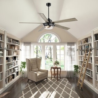 60'' 5-Blade Indoor Standard Ceiling Fan with Remote Control and Light Kit Included