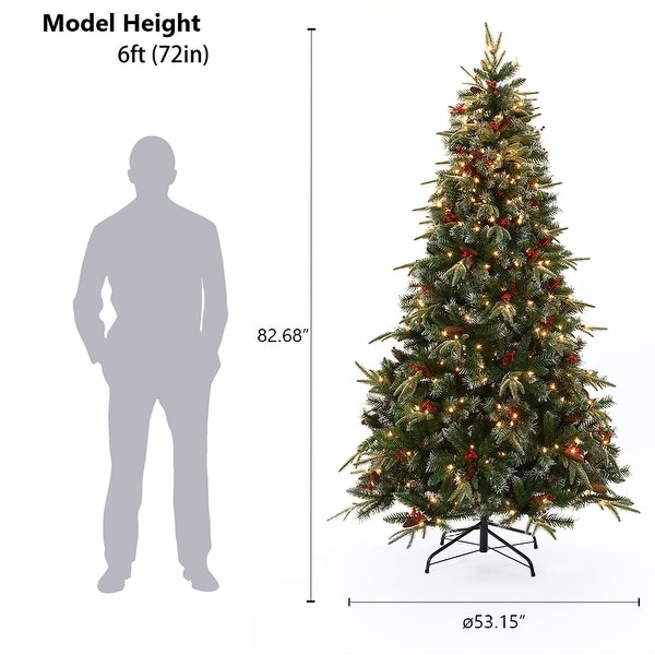 7Ft Pre-Lit LED Artificial Full Pine Christmas Tree