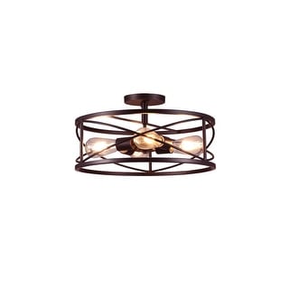 Defong 4-Light 17-Inch Semi Flush Mount Light - Bronze