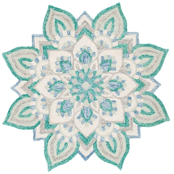 SAFAVIEH Handmade Novelty Hadil Flower Wool Rug