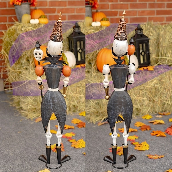 Set of 2 Standing Halloween Skeleton Soldiers