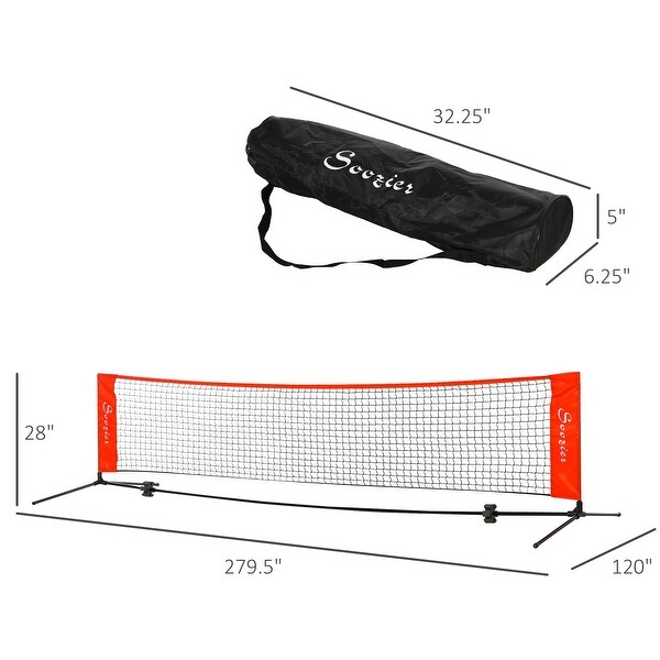 Soozier 23 ft Portable Double Sided Soccer Training Rebounder Trainer Net for Practice with Included Storage Bag, Red