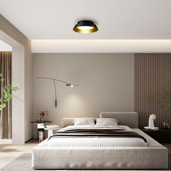 Daphne Gold Plate LED Flush Mount Ceiling Light 13"